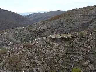 Terrasses et aire de battage abandonnées