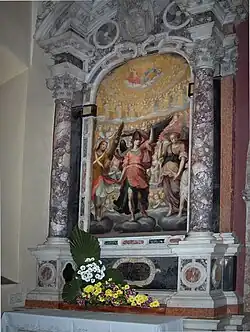 Peinture sur l'autel latéral baroque de Saint Nicolas&nbsp;dans l'Église Notre-Dame de Trsat à Rijeka.