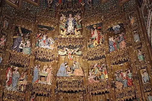 Partie du retable majeur de la cathédrale de Tolède.
