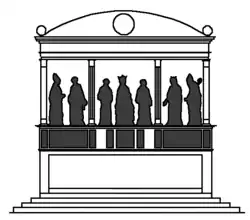 Reconstitution hypothétique de l'agencement original du maître-autel de Sant'Antonio de Padoue