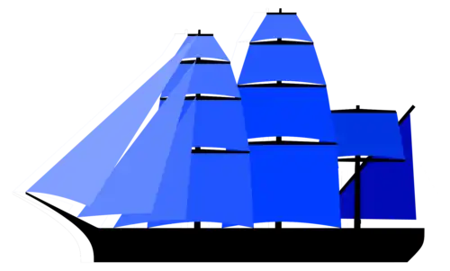 XVIIIe&nbsp;siècle : les focs remplacent la civadière, les mâts prennent de la hauteur permettant l'installation d'étages de voiles supplémentaires, une voile carrée est ajoutée au mât d'artimon