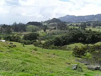 Paysage typique de l'Altiplano cundiboyacense dans le Boyacá