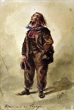 Américain en voyage, aquarelle, Mâcon, musée des Ursulines.