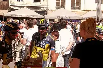 Sur la place de la Comédie, avant le départ du Tour de France 2013.