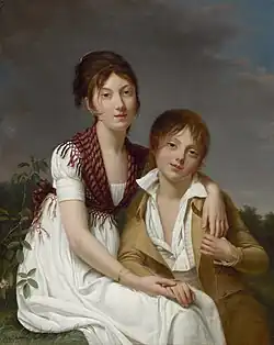 Amélie-Justine et Charles-Edouard Pontois, Salon de 1800, collection privée