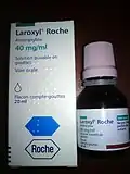 Boîte de Laroxyl de chez Roche de 40&nbsp;mg/ml et flacon de 20&nbsp;ml.