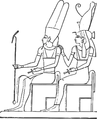 Mout et le dieu Amon.