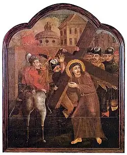 Anonyme, Jesus leva a cruz às costas, XVIIIe&nbsp;siècle. Musée historique national, Rio de Janeiro.