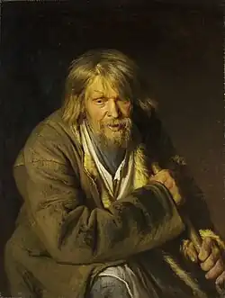Vieil homme au bâton par Ivan Kramskoï.