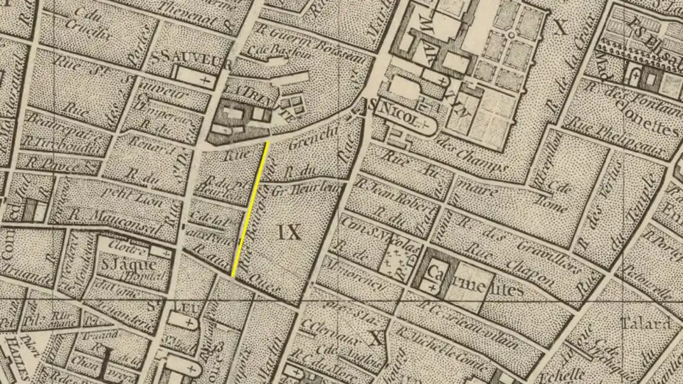 « Emplacement de l'ancienne rue du Bourg-l'Abbé »