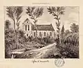 Dessin de l'église en 1875 par Amédée Piette (1808-1883).
