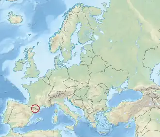 Localisation d'Andorre en Europe