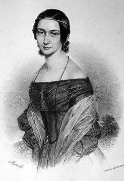 Lithographie d'une femme brune