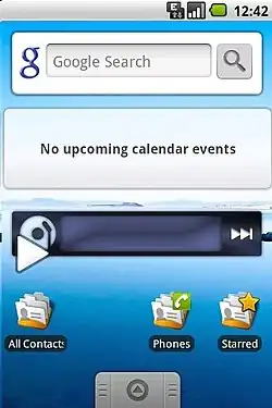 Écran d'accueil Android 1.5