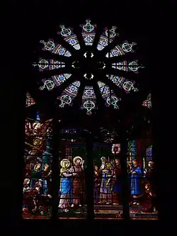 Vitrail : la présentation de Marie au temple