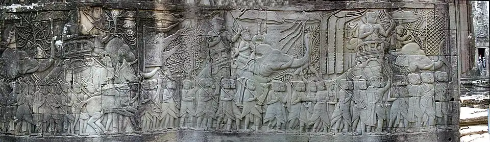 Armée khmère en marche. Fin XIIe - déb. XIIIe s. In situ