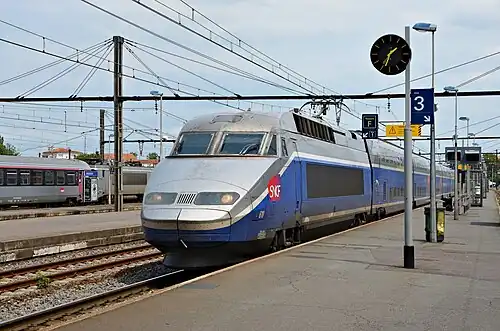 L’arrivée du T.G.V en Gare d'Angoulême.
