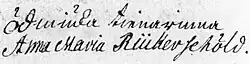 signature d'Anna Maria Rückerschöld