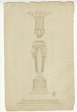Anonyme, Projet de flambeau de style Louis XVI.