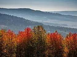 Depuis la colline de Ansberg, vers le sud, dans le Jura franconien.