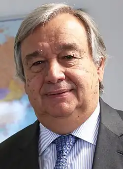António Guterres, secrétaire général des Nations unies, depuis 2016.