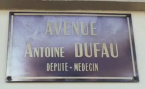 Panneau de l'avenue Antoine Dufau