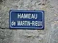 Panneau hameau de Martin-Rieux.