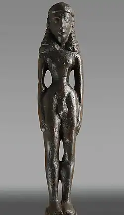 Apollon dédalique. Bronze. Italie méridionale (?) VIIe&nbsp;siècle&nbsp;av. J.-C.