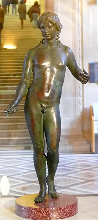 Apollon citharède (d'une maison de Pompéi). H. 68&nbsp;cm. Grèce IIe ou Ier&nbsp;siècle AEC ou copie romaine avant 79 EC. Louvre