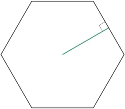 Un des apothèmes d'un hexagone qui relie les milieux de ses côtés à son centre.