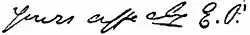signature d'Elizabeth Patterson-Bonaparte