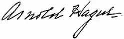 signature d'Arnold Hague