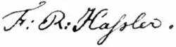 signature de Ferdinand Rudolph Hassler