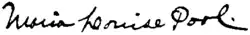 signature de Maria Louise Pool