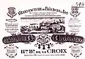 Carte commerciale gravée représentant la faïencerie Bernard de la Croix.