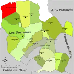 dans la comarque de Los Serranos.