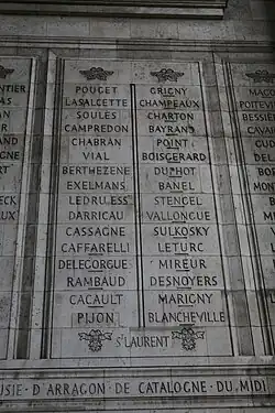 27e&nbsp;colonne de l’arc de triomphe de l'Étoile