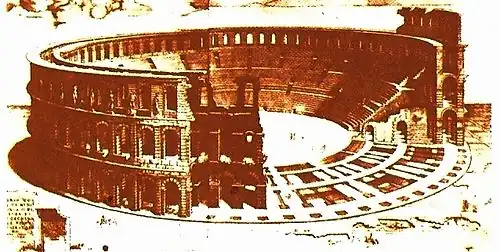 Les Arènes de Vérone dans une gravure d'Enea Vico.
