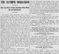 Coupure de presse anglaise sur deux colonnes.