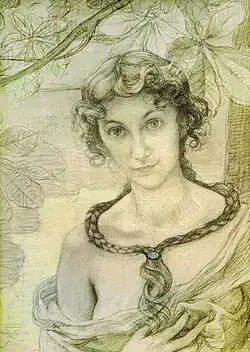 Portrait d'Hélène Linder, dessin (1893)