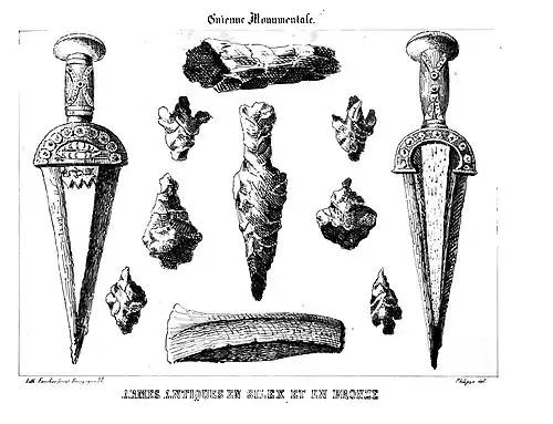 Armes antiques en silex et bronze