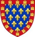 Premier blason de Charles d'Anjou, avant 1246. Il brise les armes de son père avec une bordure aux armes de sa mère.