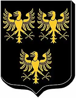 Armes des Poix, aux 3 aiglettes d'or.