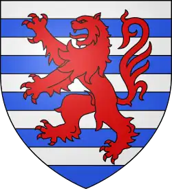 Secondes armoiries (après 1248) de Geoffroy Ier de Lusignan, seigneur de Jarnac, puis armoiries de son fils.