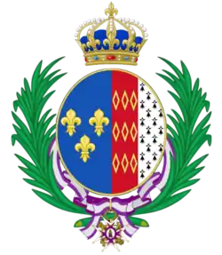 Description de l'image Armoiries d’alliance de Marie-Berthe de Rohan avec Ordre de la reine Marie-Louise.png.