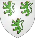 Armes des Lannoy : D'argent à trois lions de sinople, armés et lampassés de gueules, couronnés d'or.