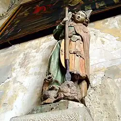 Saint-Michel, bois polychrome, église Saint-Laurent.