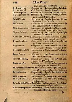 extrait du Lignum Vitæ d'Arnold Wion.