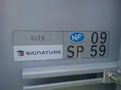 Arrière d’un panneau de signalisation fabriqué par Signature - Année 2009 - SP 59