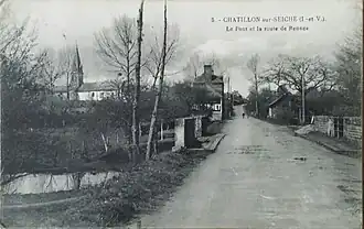 Arrivée de Saint-Erblon, avant le pont de la Seiche